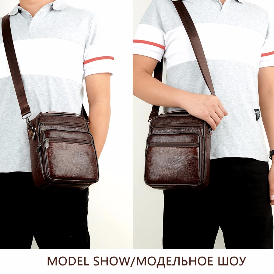 

Cow Genuine Leather Messenger Bags Men Travel Business Crossbody Shoulder Bag for Man Handbags Messenger Small Men Cow Leather