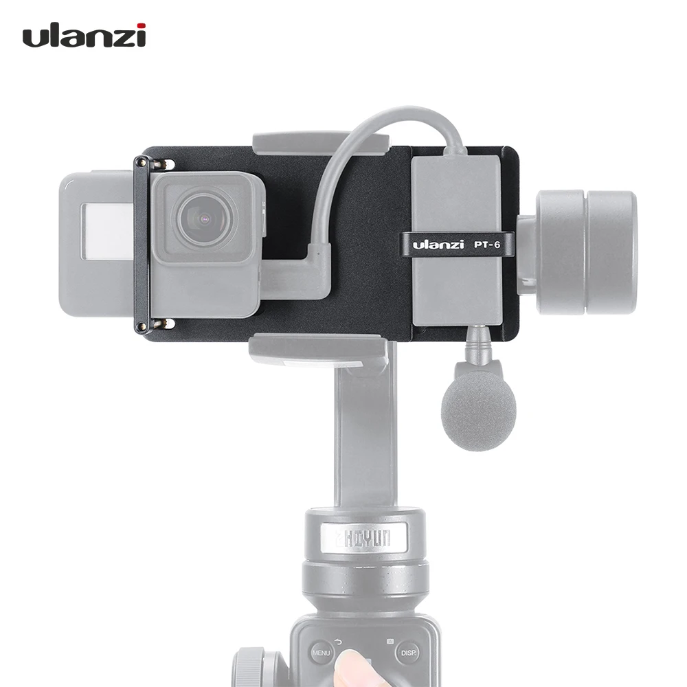 Ulanzi переключатель Крепежная пластина Vlog с микрофоном Адаптер для GoPro Hero 7 6 5 DJI Moza S