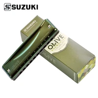 suzuki c 20 olive 10 hole diatonic harmonica green professional blues diatonic harp10 holes musical instrument choose your key