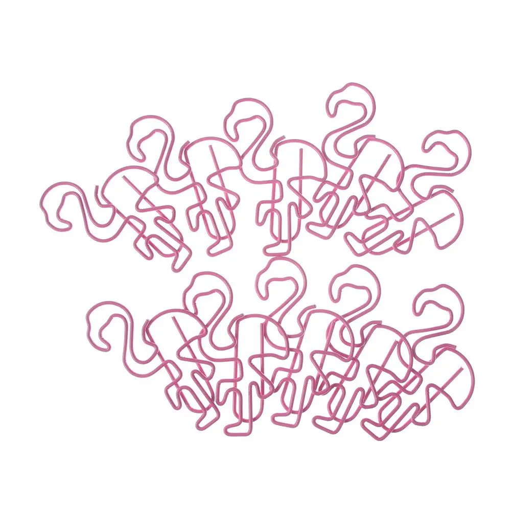 

10 Pieces Creative Office School Supplies Cute Cartoon Pink Flamingo Animals Paper Clips Creative Bookmarks Student Awards Gifts