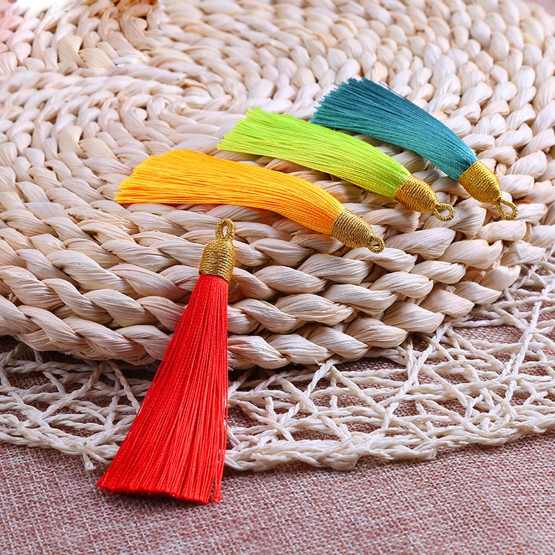 Кисточки из полиэстера для сережек шёлковая подвеска Золотая атласная кисточка