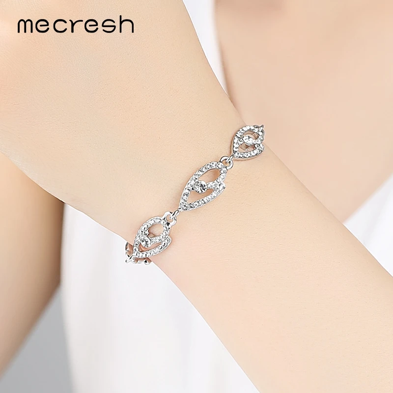 Женский браслет с кристаллами MSL318 серебряная/Золотая цветная слезы 2018|bracelets