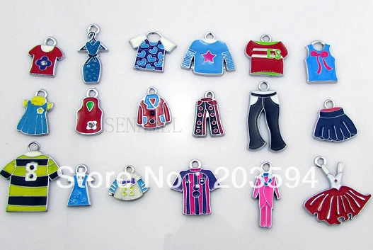 

ME018 Wholesale 100Pcs/Lots DIY Alloy Mixed Enamel Clothes Charms Fashion jewelry accessories, charms, pendants bead