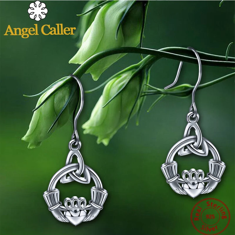 Серебряные серьги Angel Caller S925 из стерлингового серебра Claddagh удача ирландский