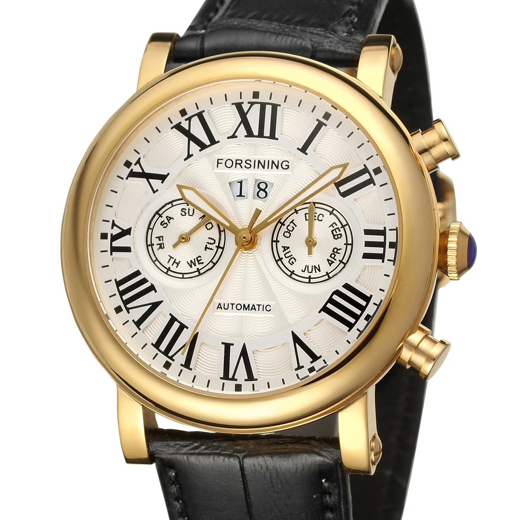 Модные FORSINING Роскошные Брендовые мужские винтажные автоматические часы