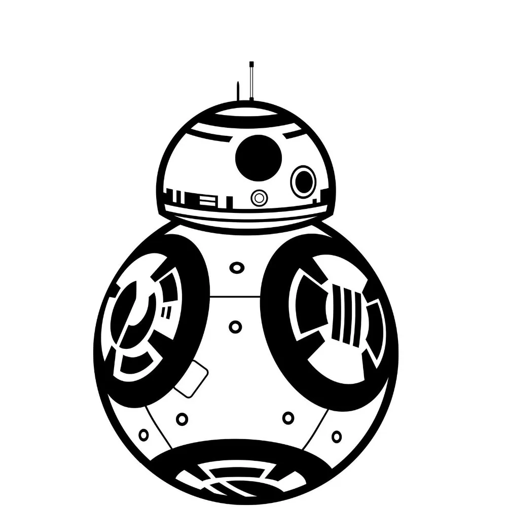 Star Wars-BB8 Droid робот стены Стикеры Творческий Наклейки Домашний Декор мальчики спальня Наклейки виниловые наклейки на стены Книги по искусству украшения стены