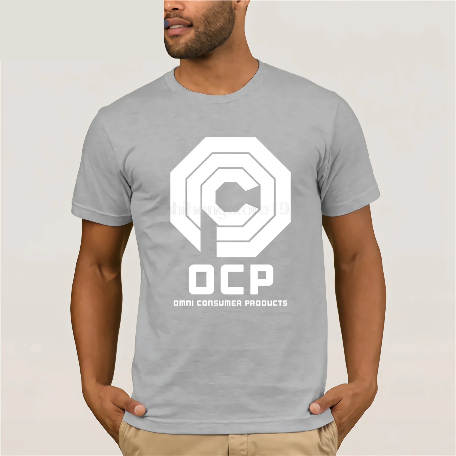 OCP Omnicorp Футболка 100% хлопок Robocop Вдохновленный Omni потребительские товары с принтом