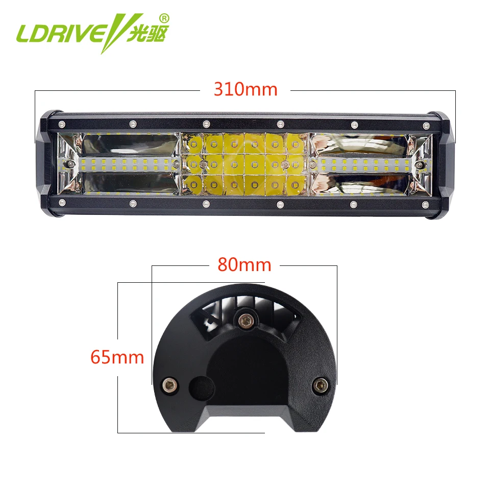 LDRIVE Новый 3 рядный 12 дюймов 162 Вт 10 30 Вольт В Автомобильный светодиодный рабочий