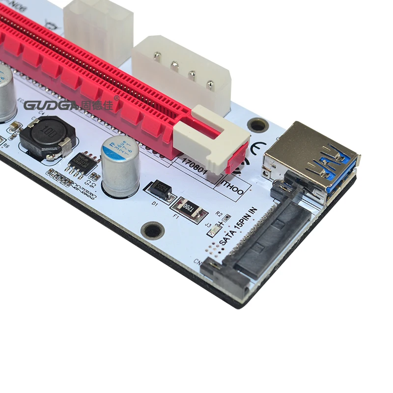 1 м USB 3 0 PCI-E PCI Express 1x к 16x удлинитель адаптер Riser Card 6Pin 4Pin SATA pci-e для Mining видеокарта |