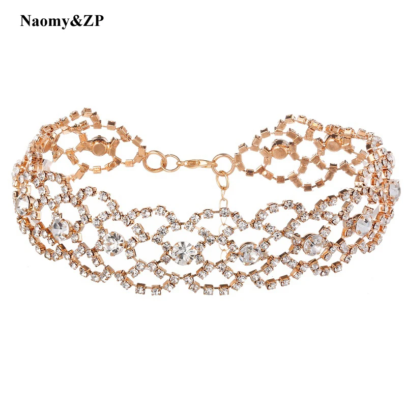Модный чокер Стразы Naomy &amp ZP массивное ожерелье с кристаллами женские Чокеры 2017