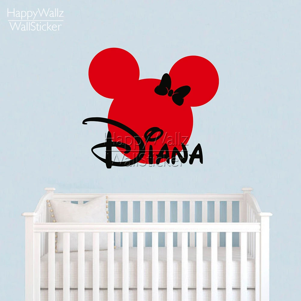 Мини детская Настенная Наклейка с именем на заказ|wall decor|mouse wall stickersname stickers |