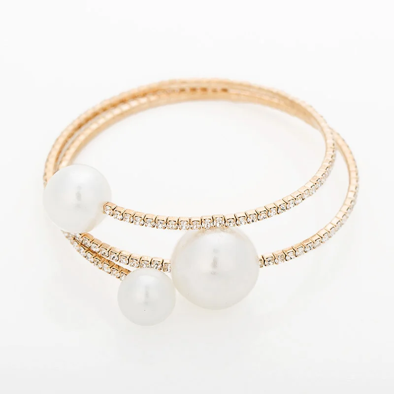 Женский жемчужный браслет с кристаллами регулируемый подарок 2016 для женщин