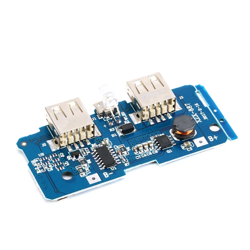 18650 Двойной Micro USB 3 7 В до 5 2A Boost мобильный Банк питания DIY литиевая батарея зарядное