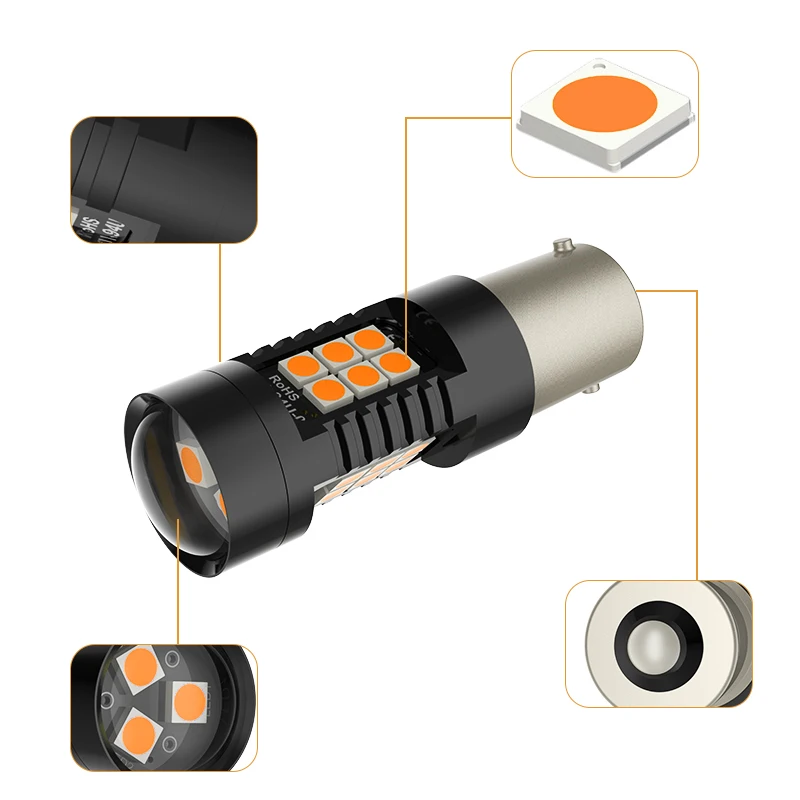 2 шт. 1156 BA15S P21W LED BAU15S PY21W лампы 1157 P21/5 W 21SMD 3030 чипы T20 7440 W21W 7443 W21/5 для автомобильных