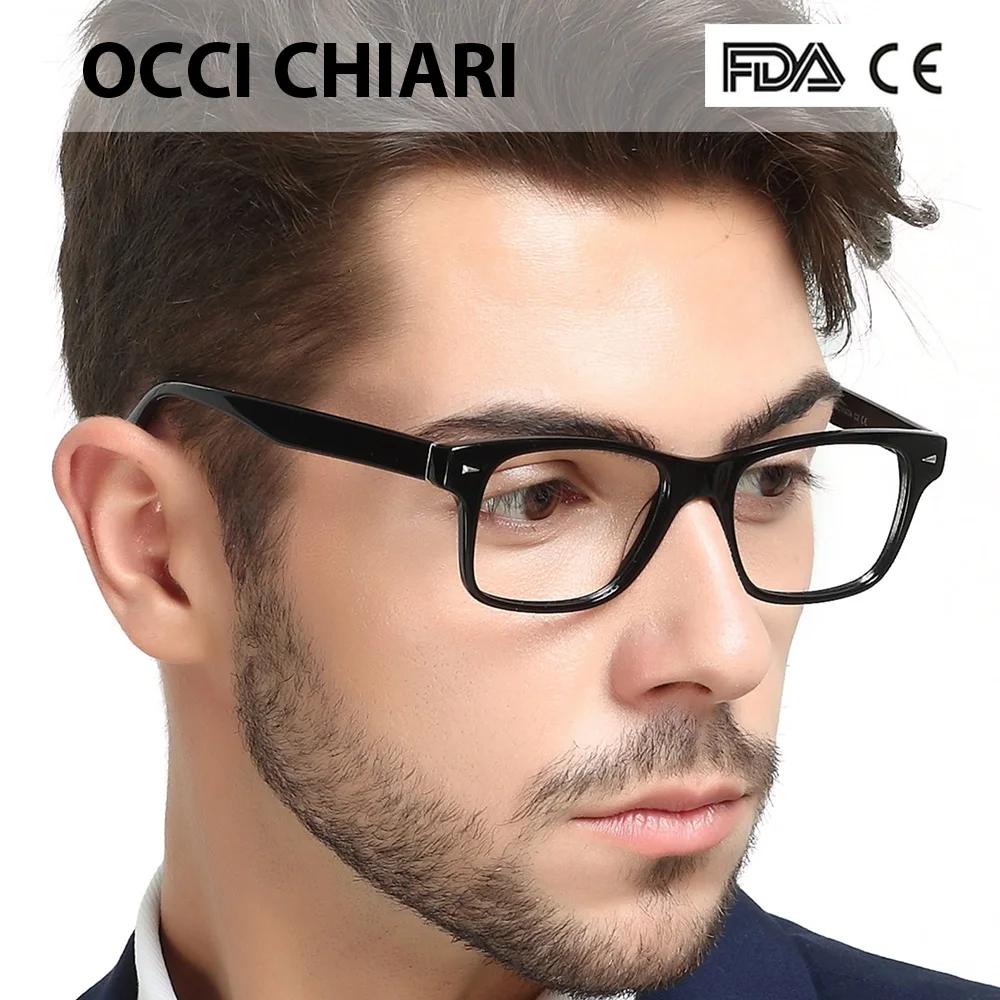 OCCI CHIARI мужские очки с оптической оправой черные винтажные ацетатные полной для
