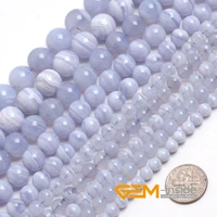 natural stone blue chalcedony round beads for jewelry making strand 15 diy bracelet necklace jewelry bead 6mm 8mm 10mm 12mm