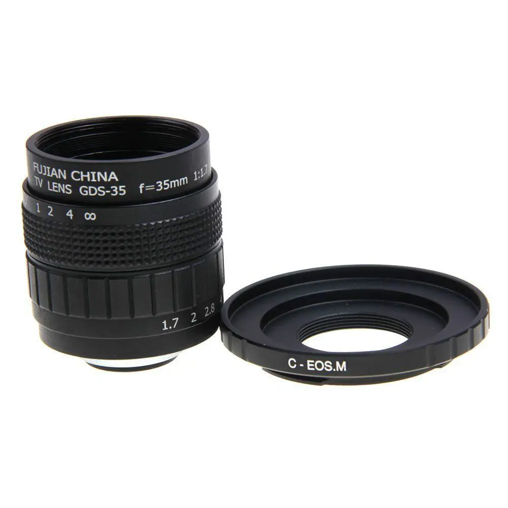 Фуцзянь 35 мм F1.7 CCTV фильм объектив+ C крепление для Canon EOS M M2 M3 M5 M6 M10 беззеркальная камера