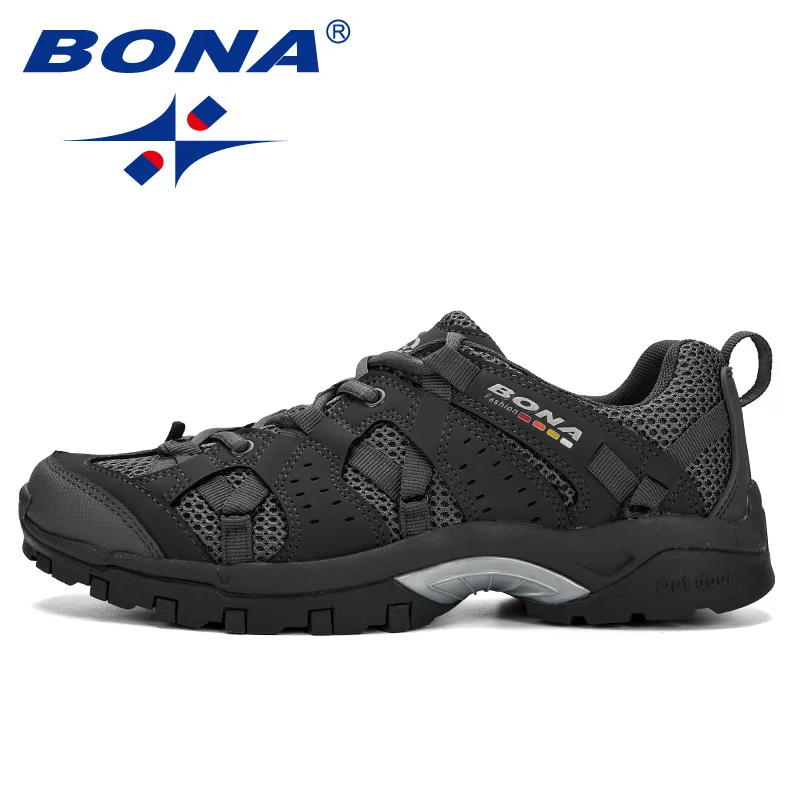 

BONA Men Hiking Shoes Lace Up Men Sport Shoes Outdoor Jogging Trekking Sneakers Non-Slip Wear-Resistant Travel Shoes Comfortable