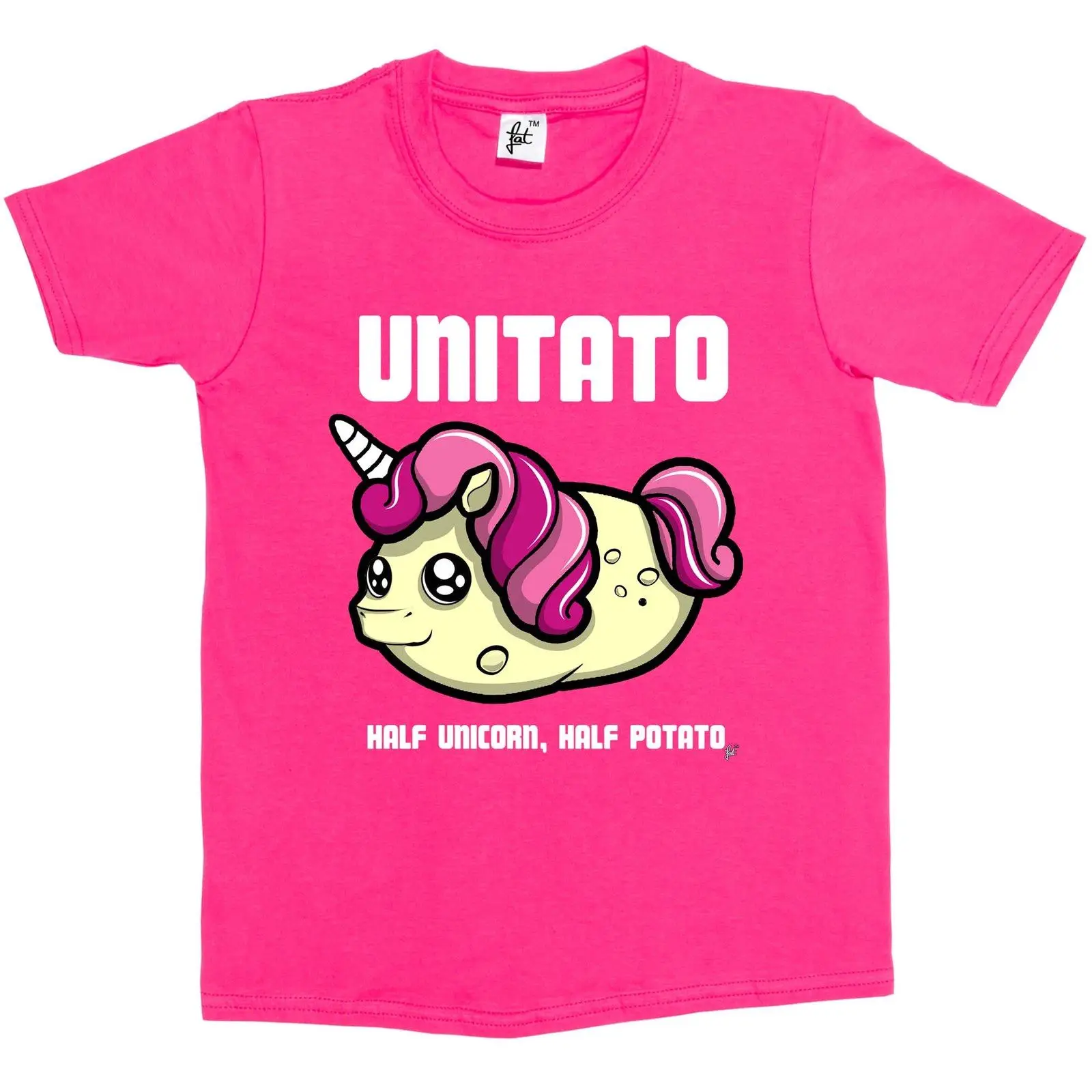 Женская футболка симпатичная Unitato половина Единорог картофеля дети девушки