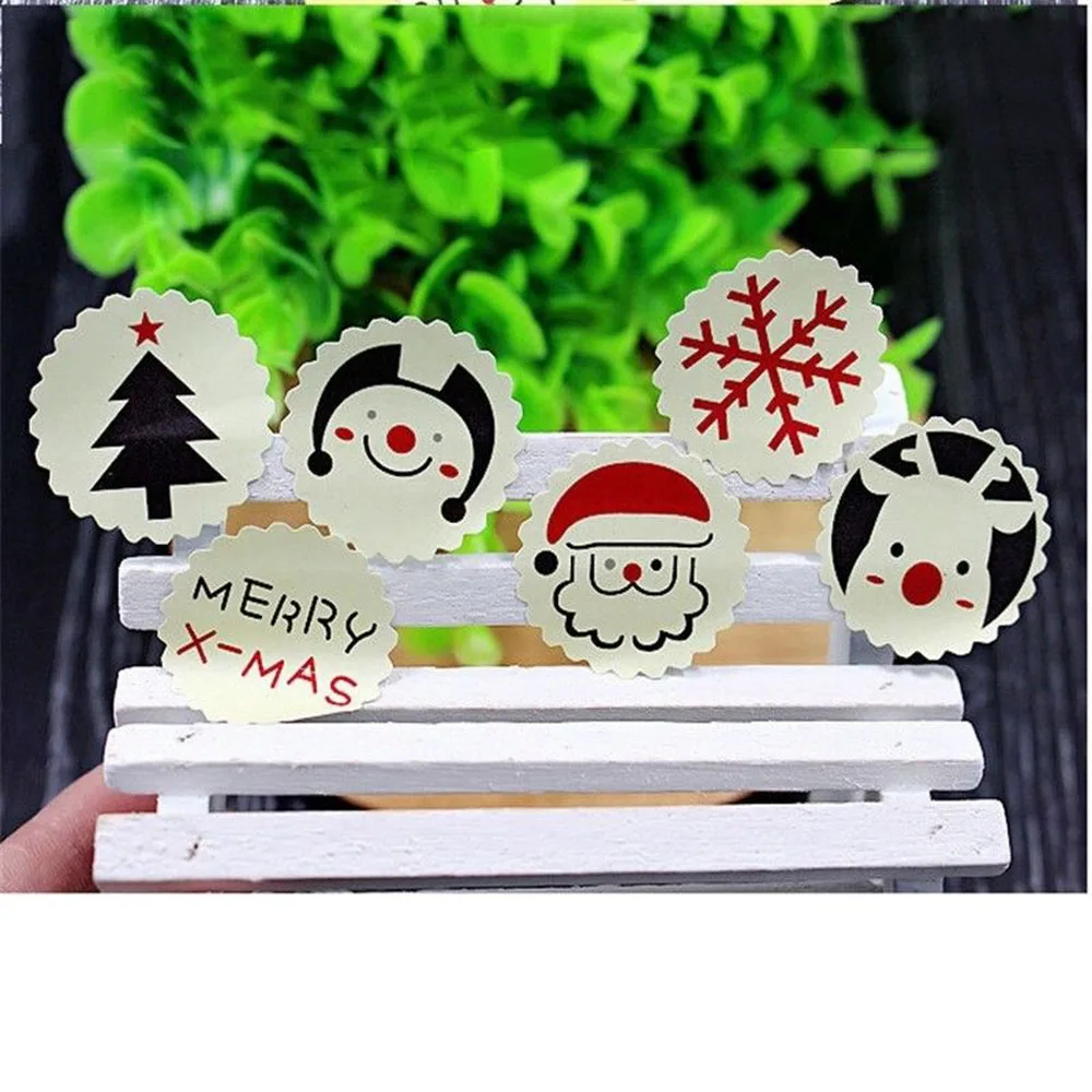 

120PCS/10 Sheet Merry Christmas Theme Sealing Sticker DIY Posted Baking Decoration Label Album Stickers