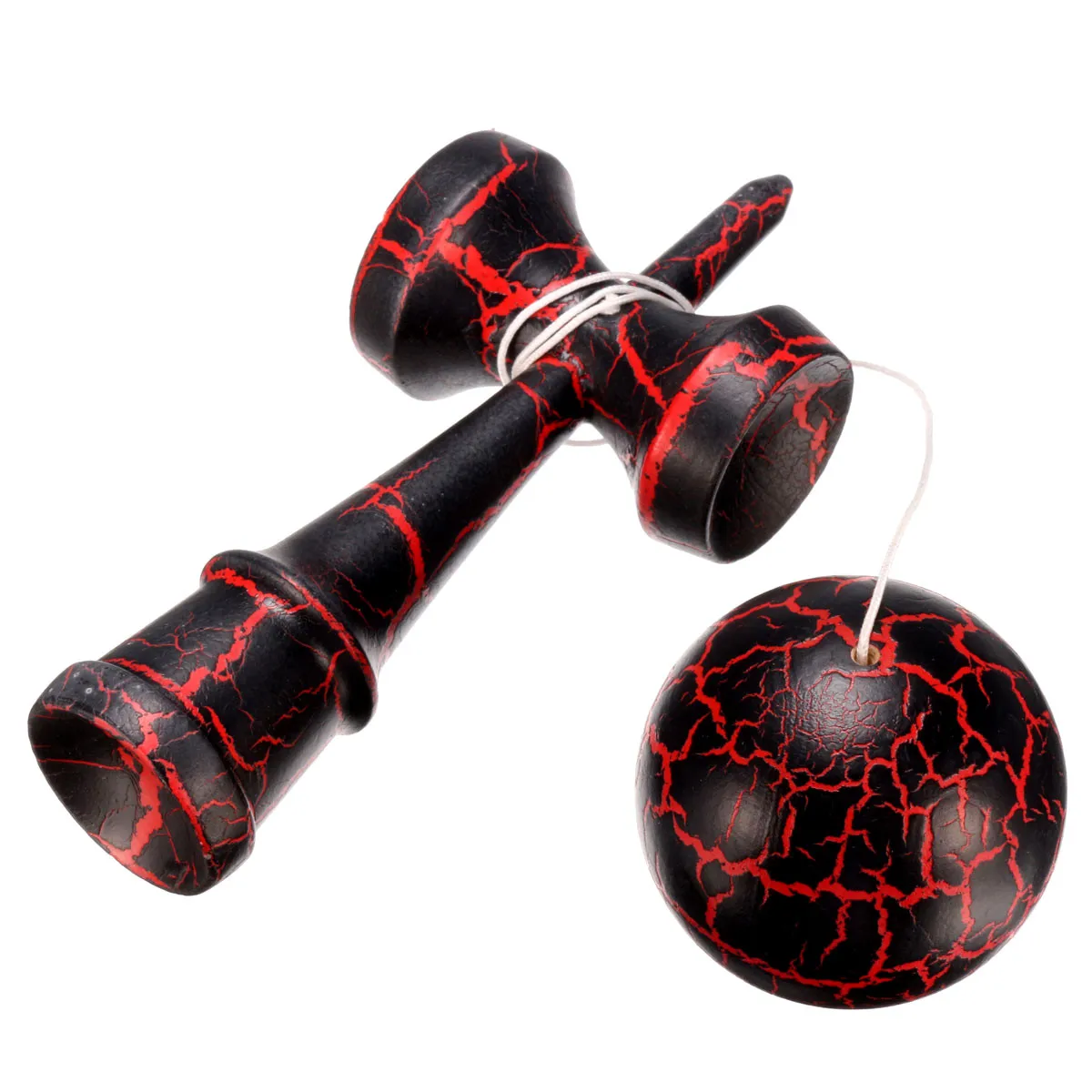 Полный Crackle деревянный Kendama 18 см Забавный японский традиционный деревянный шар обучающая традиционная игра игрушка