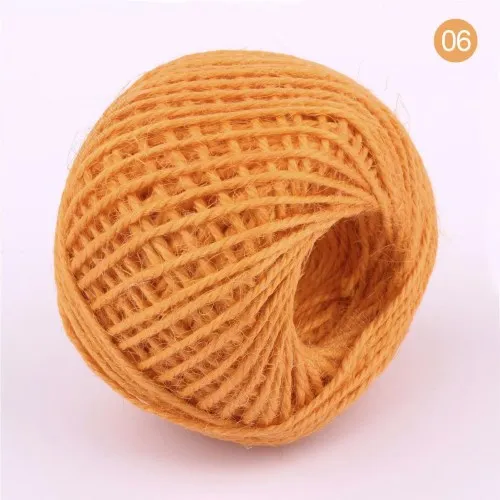 06 Orange 50 м натуральная Мешковина Hessian джутовый шнур-шпагат конопляная веревка 2 мм шпагат в деревенском стиле Подарочные Упаковочные Струны для рождественской вечеринки - Цвет: 06 Orange