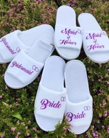 personalize language glitter purple wedding slippers bride slippers groom slippers custom print shoes birthday slippers