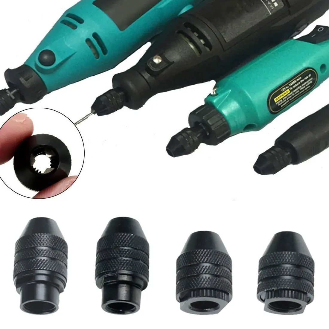 

0.5-3.2mm Multi Drill Chuck Keyless For Dremel Rotary Tools Keyless Drill Bit Chucks Adapter Converter Universal Mini Chuck