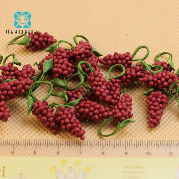 Ручная работа глина Фрукты Кукольный дом миниатюрная кухня виноград для