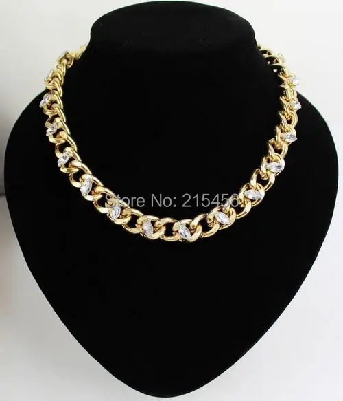 Узкая Золотая цепочка Модная дизайн ожерелья с бусинами и кристаллами - купить по