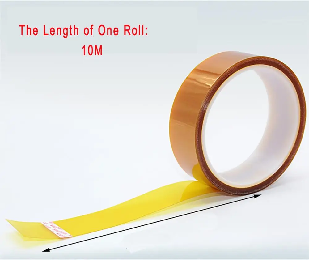 

10M/Roll Double-sided Kapton Tape Adhesive High Temperature Heat Resistant Polyimide 0.1mm Thickness