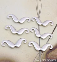 50pcs zinc alloy hipster mustache decoration pendant charm drops statement bracelet necklace diy findings