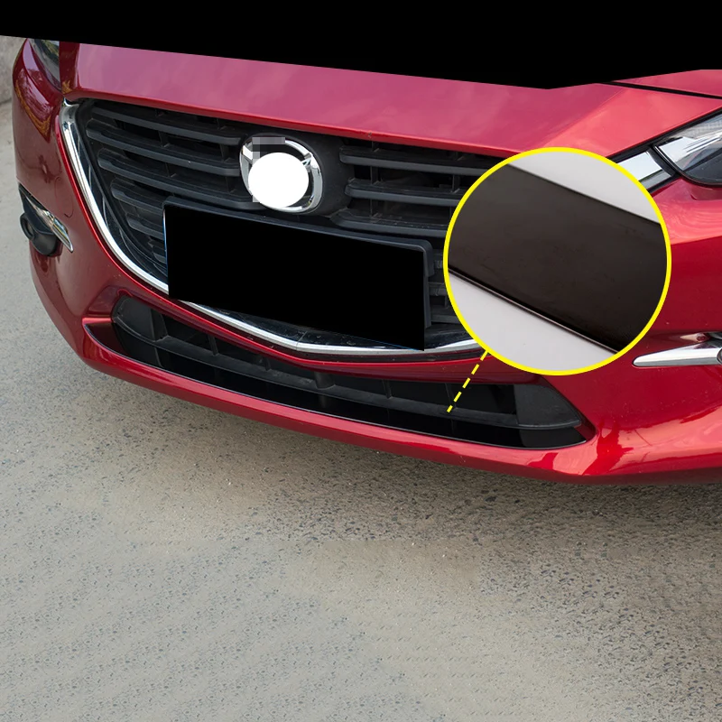 Авто аксессуары для Mazda 3 Axela из нержавеющей стали передний бампер Нижняя решетка уплотнительная прокладка полосы 1 шт