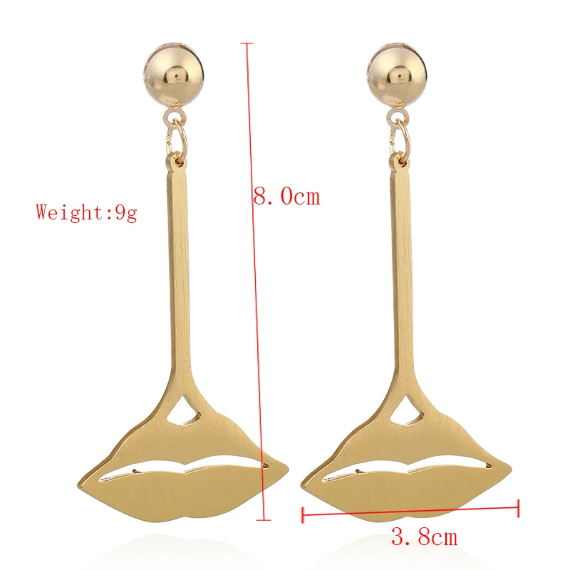 Женские серьги с губами YAOLOGE длинные массивные украшения в стиле хип-хоп для