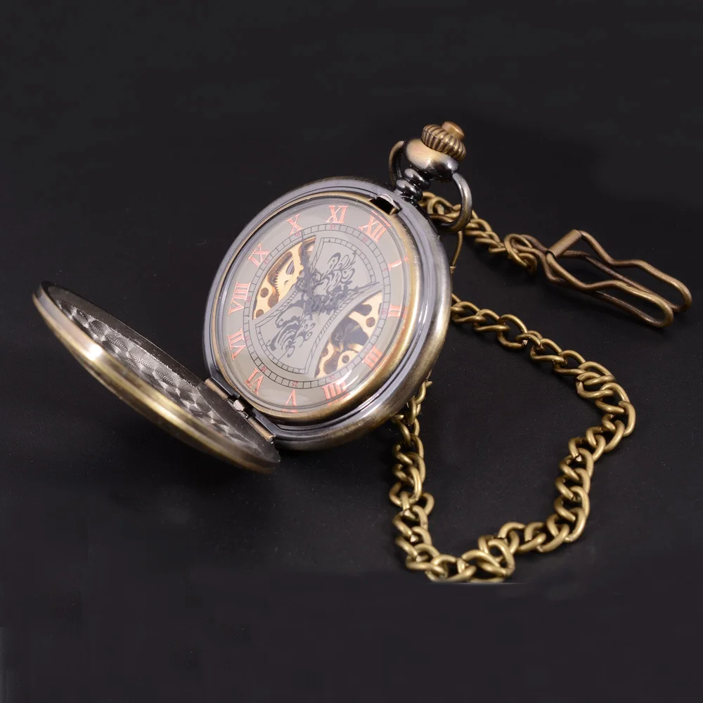 TIEDAN Ретро бронзовые винтажные Классические Элегантные Механические карманные