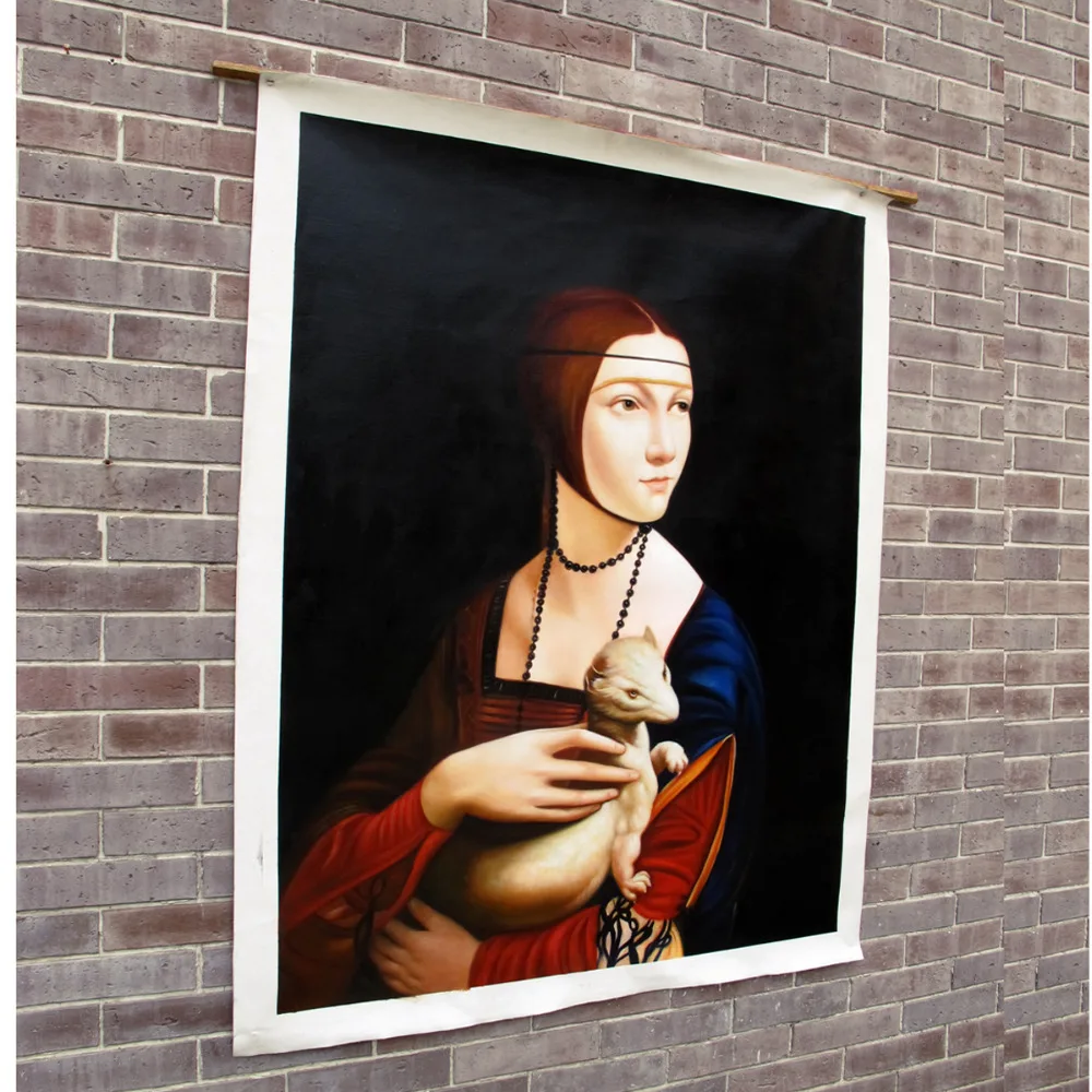 Картина маслом ручной работы леди с Ermine Леонардо да Винчи|painting reproduction|oil painting