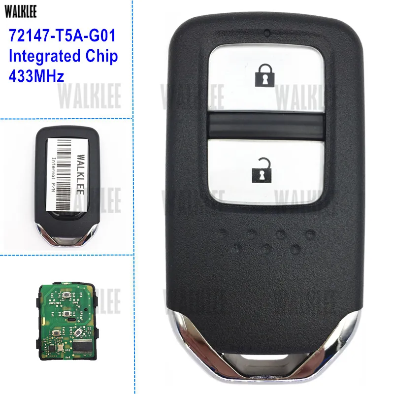 Смарт ключ WALKLEE для Honda 72147 T5A G01 Fit City Jazz XRV Venzel HRV пульт дистанционного управления 2