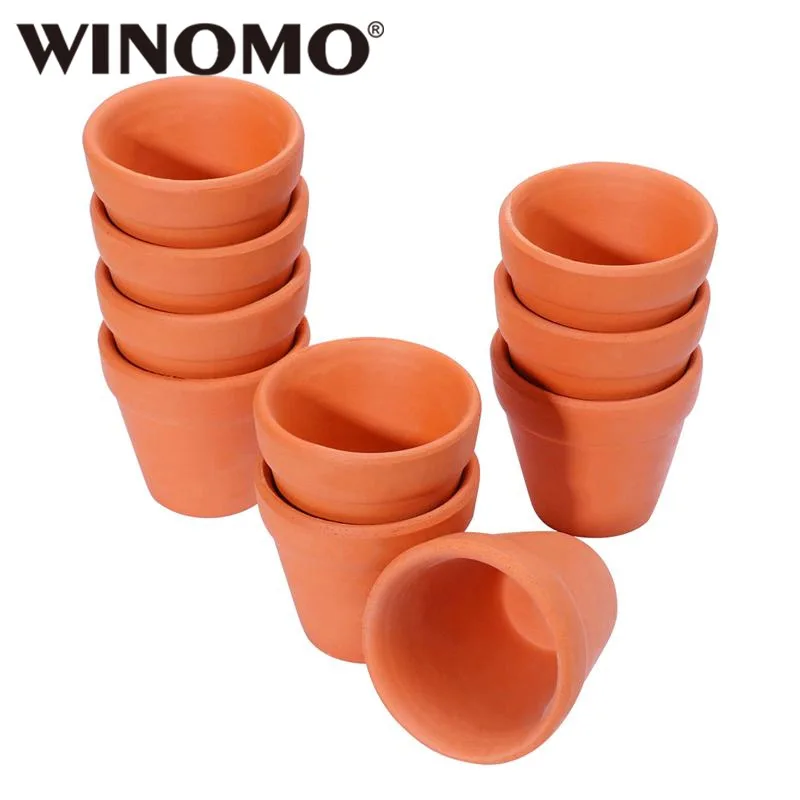 WINOMO 10 шт. 4,5x4 см маленькие глиняные горшки, глиняные керамические горшки, цветочные горшки кактуса