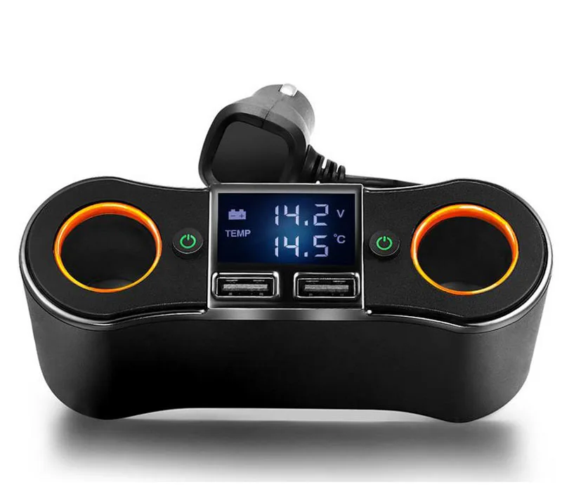Smart IC Dual USB 2.1A 1A автомобильное зарядное устройство 2 гнезда прикуривателя