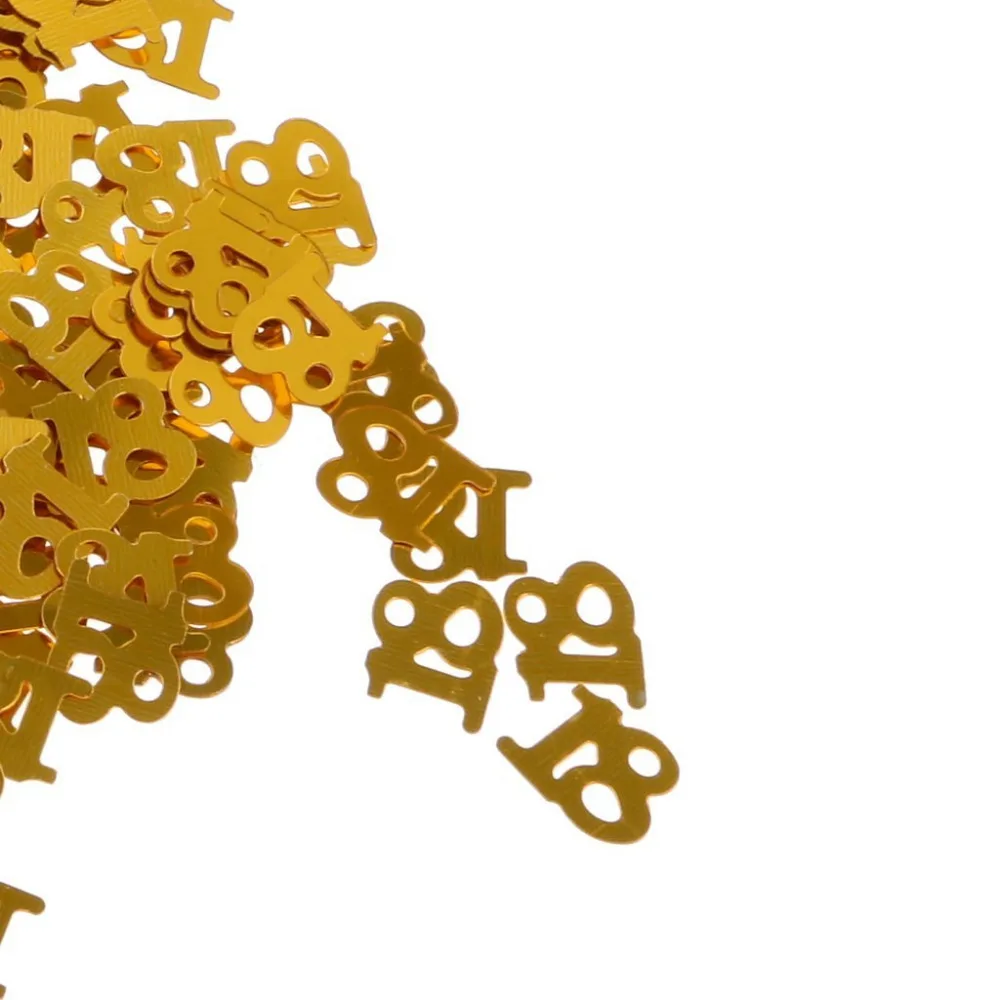 15g/2 packs Metallic Birthday Age Anniversary Year Table Number Confetti 16 18 30 40 50 60 Golden | Дом и сад