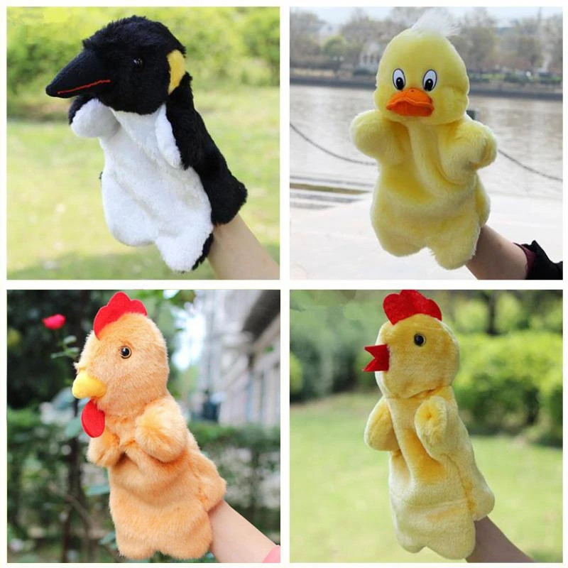 Животные ручной Куклы Обезьяна утка корова Кошка Собака Панда Кролик куклы