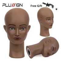 plussign cosmetology bald mannequin heads with table clamp 21 rubber manikin head stand for wigs hats jewelry earring makeup