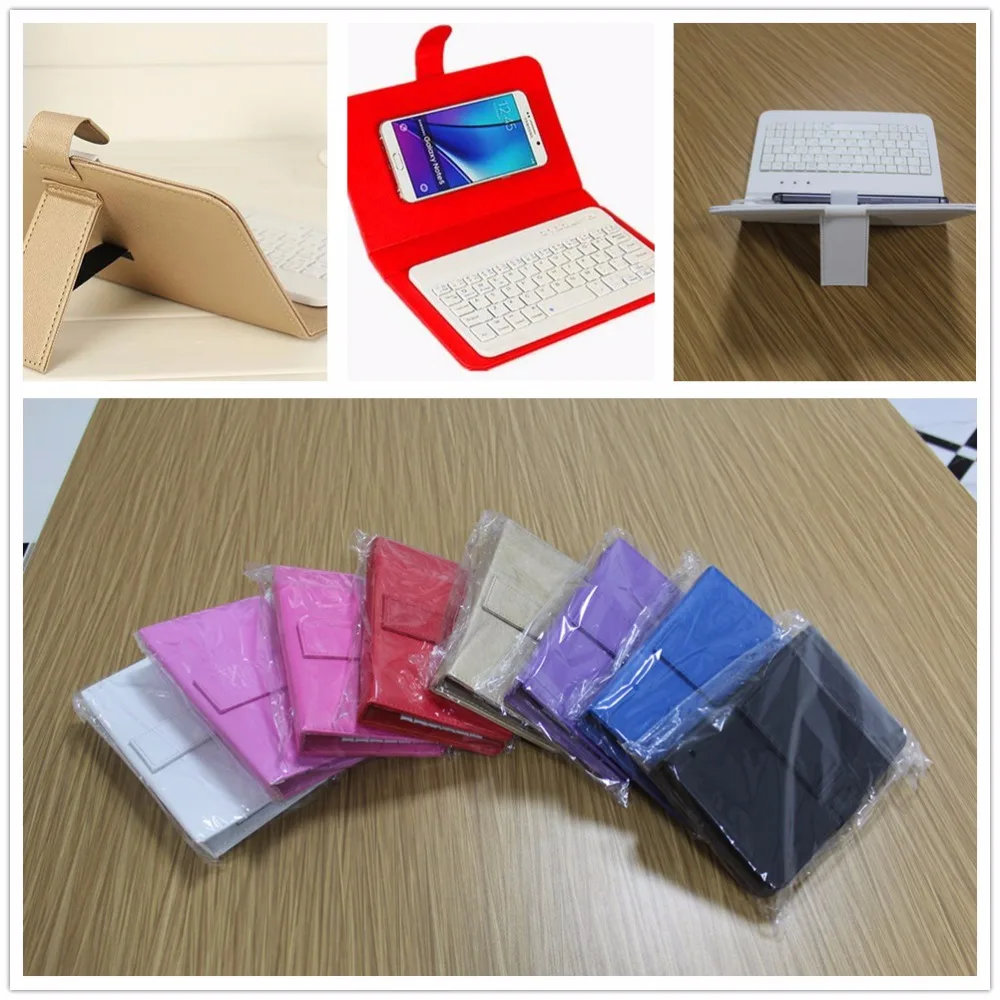 Универсальная беспроводная Bluetooth клавиатура из искусственной кожи для iPhone 7 6 6S