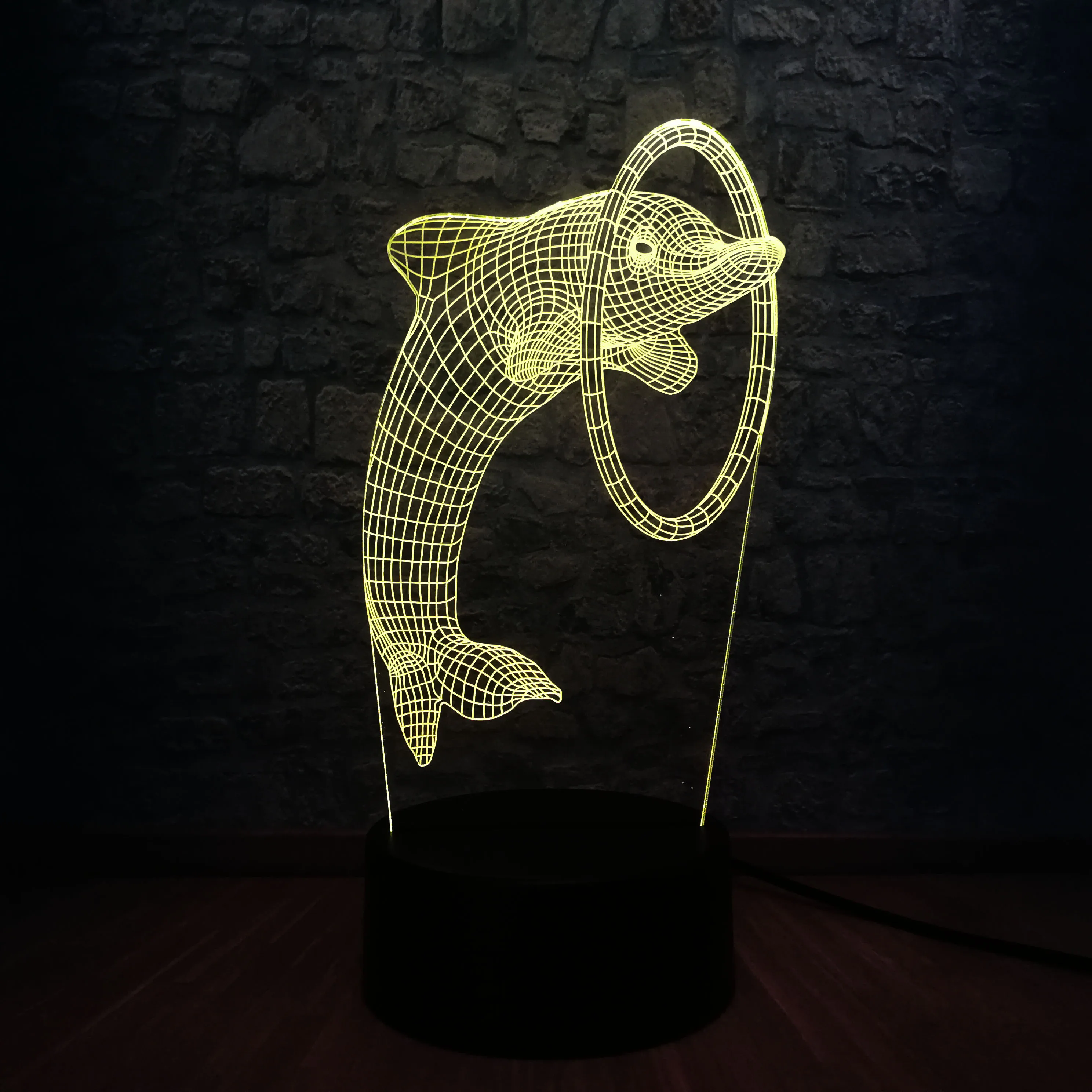 Активный животный 3D светодиодный USB лампа милый Дельфин прыжки Акула
