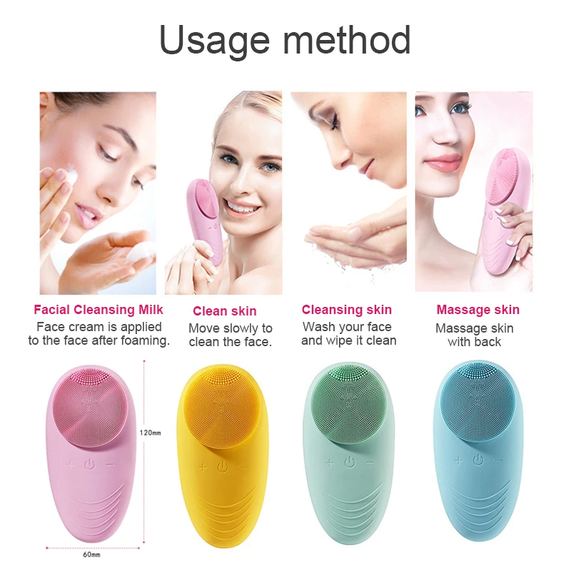 Электрический силиконовый Очищающая щетка для лица Соник вибрационный массаж