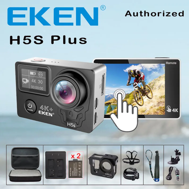 

Экшн-камера EKEN H5S Plus, 12 Мп, Ultra HD, 4K, Ambarella, Wi-Fi, водонепроницаемая