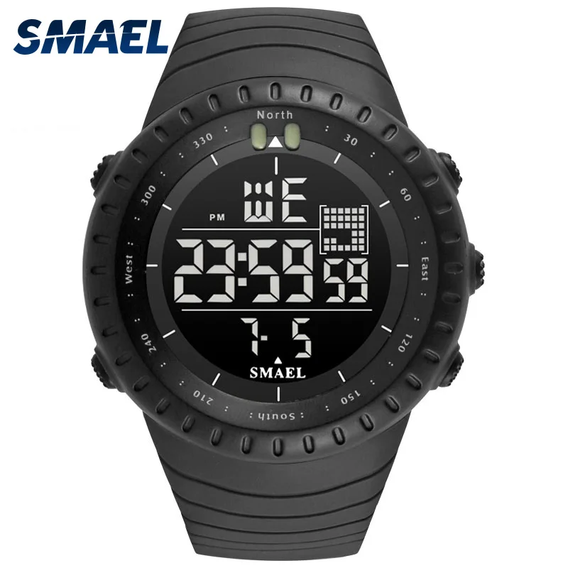 smael brand new hot sport watch 50 meters waterproof watch men chronograph auto date multifunction relogio masculino erkek 1237 free global shipping