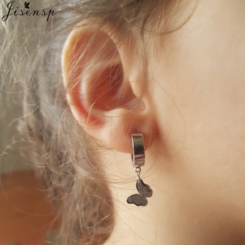 Женские серьги-гвоздики с бабочками Jisensp из нержавеющей стали милыми животными