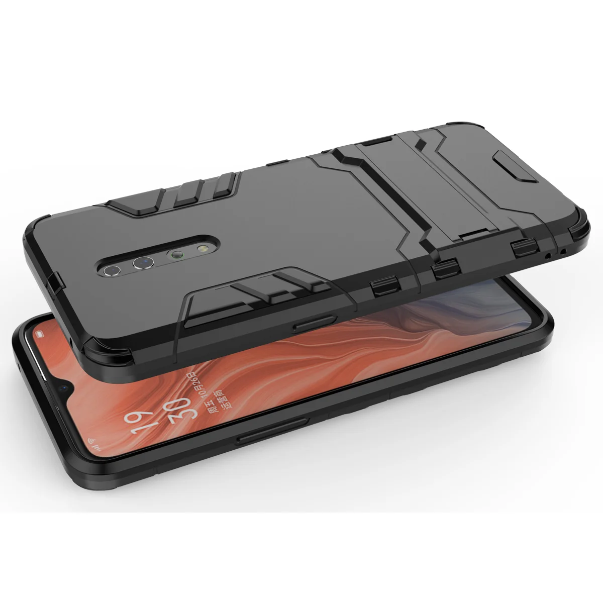 Чехол для Oppo Reno Z 10X Zoom Армор Силиконовый Защитник Стойка Обложка Кейсы 2 Ace F11 Pro Reno2 он.