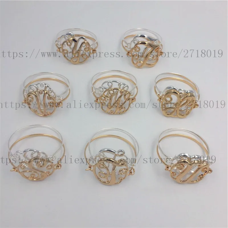 HOT monogram initial B bangle 26 initials letters top quality excellent finishing letter bracelets for women girl jewelry B00002 | Украшения